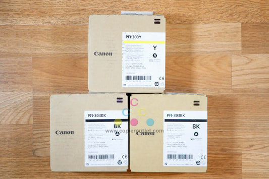 3 Canon PFI-303 Y,BK,BK Pigment Ink iPR TX-2000/TX-3000/TX4000 Same Day Shipping