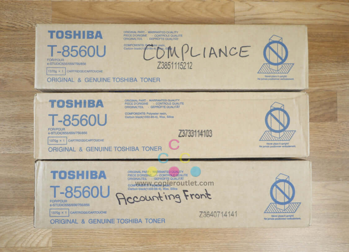 Lot of 3 Toshiba T-8560U Black Toner Cartridge eSTUDIO 556/656/756 Same Day Ship