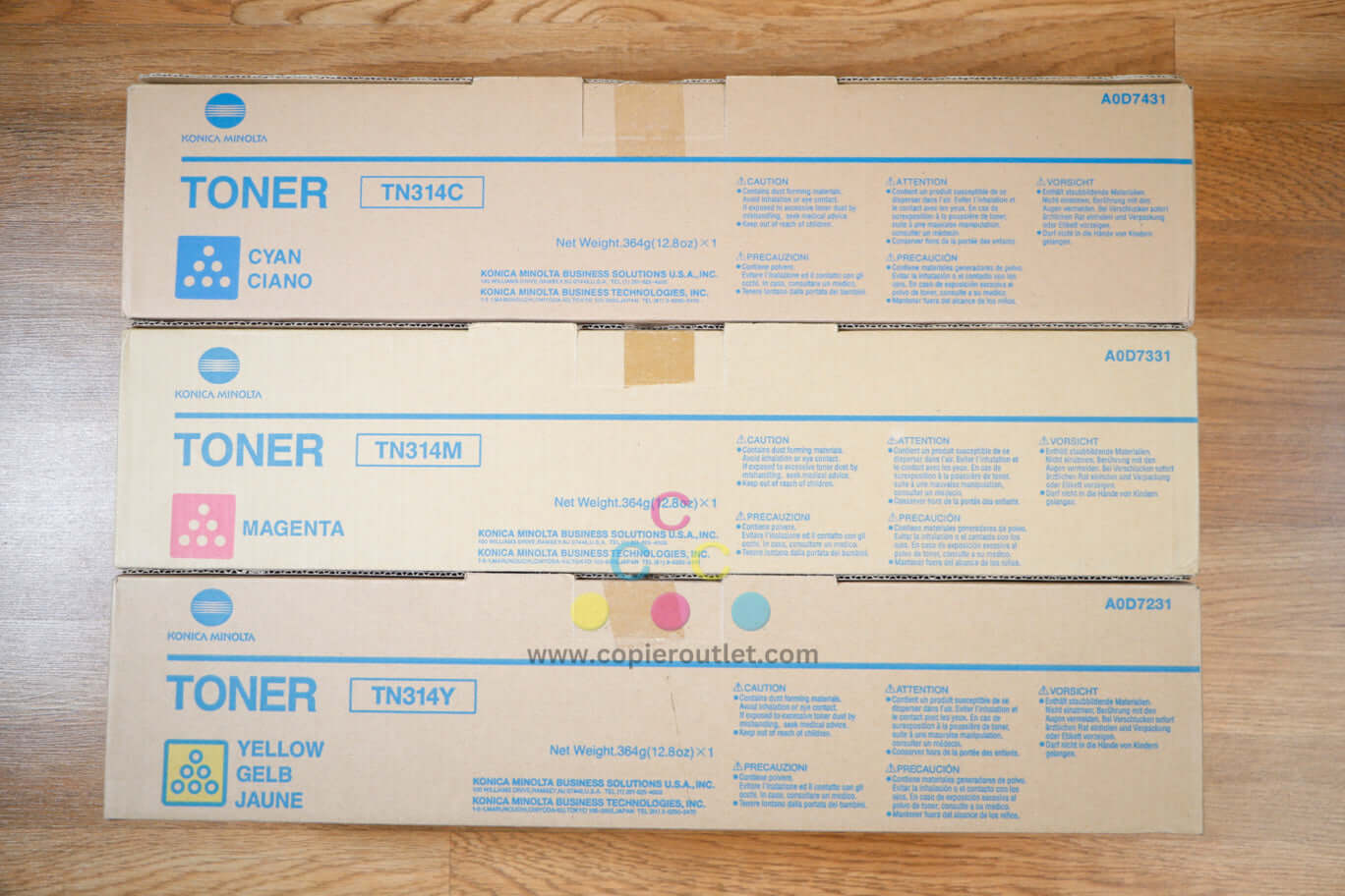 Genuine Konica Minolta TN314 CMY Toner Cartridge BizHub C353/C353P Same Day Ship