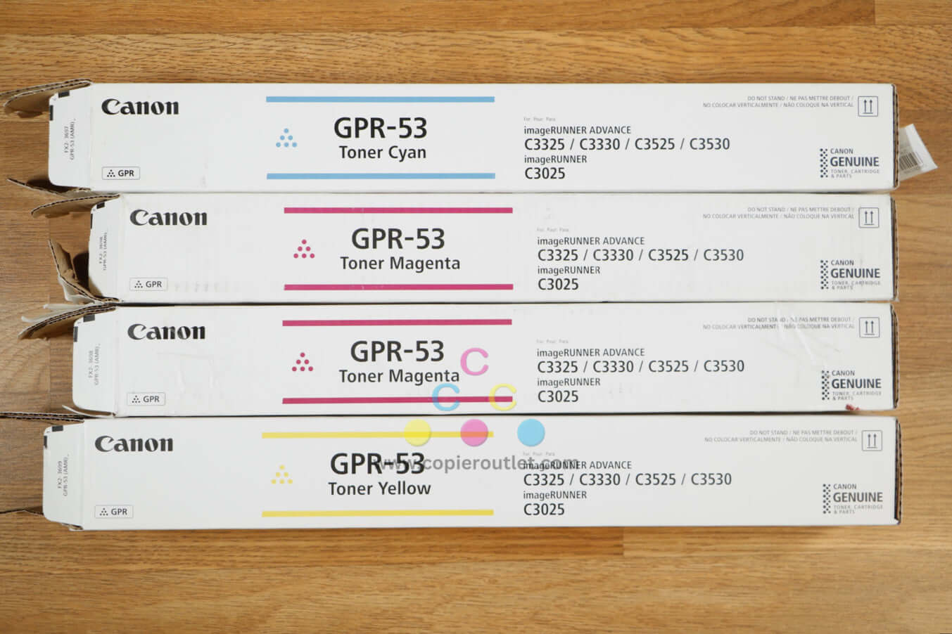 Open Canon GPR-53 CMMY Toner Cartridges iRA C3325/C3330/C3530 Same Day Shipping!