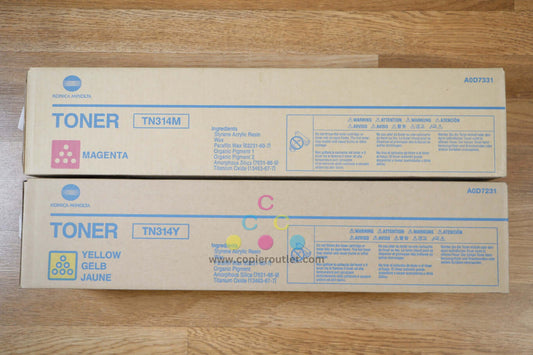 Genuine Konica Minolta TN314 MY Toner Cartridges BizHub C353/C353P Same Day Ship