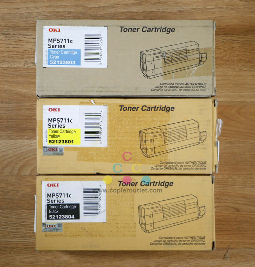 OKI 52123803, 52123801, 52123804 MPS711C CYK Toner Cartridges Same Day Shipping!