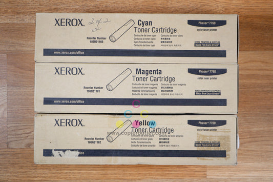 Xerox Phaser 7760 7760/7760GX CMY 106R01160/61/62 Toner Cart. Same Day Shipping!