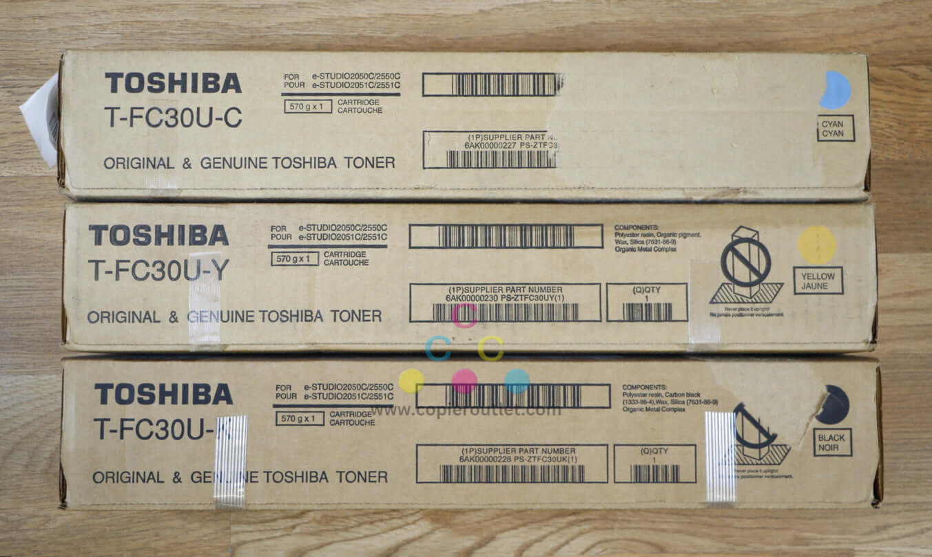 Genuine Toshiba T-FC30U CYK Toner Cartidges e-STUDIO 2050C/2551C Same Day Ship!!