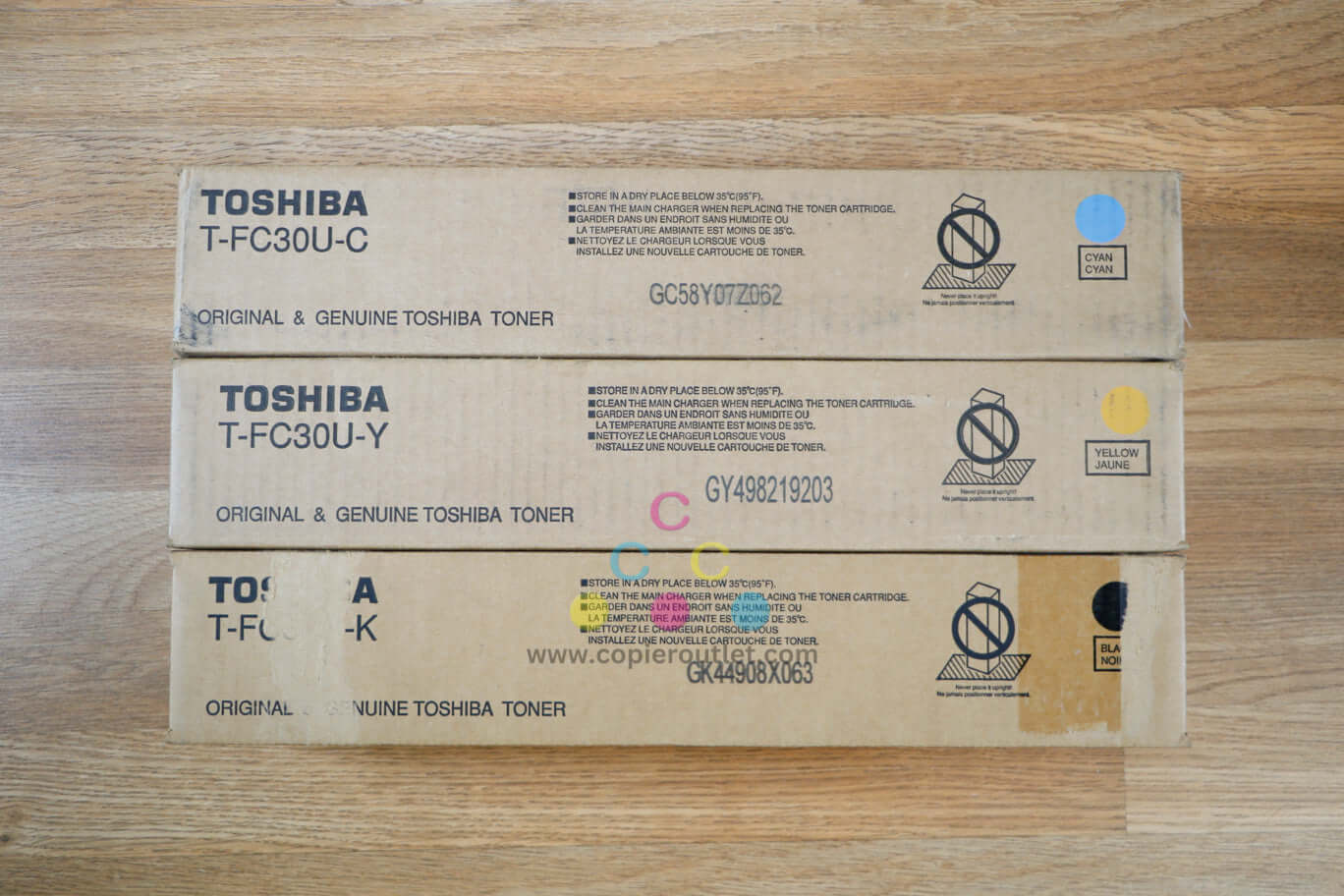 Genuine Toshiba T-FC30U CYK Toner Cartidges e-STUDIO 2050C/2551C Same Day Ship!!