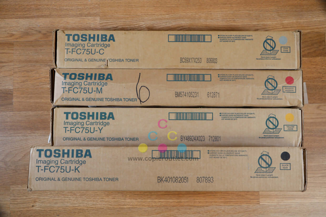 4 Cosmetic OEM Toshiba e-STUDIO5560C,6560C,6570C T-FC75U CMYK Imaging Cartridges