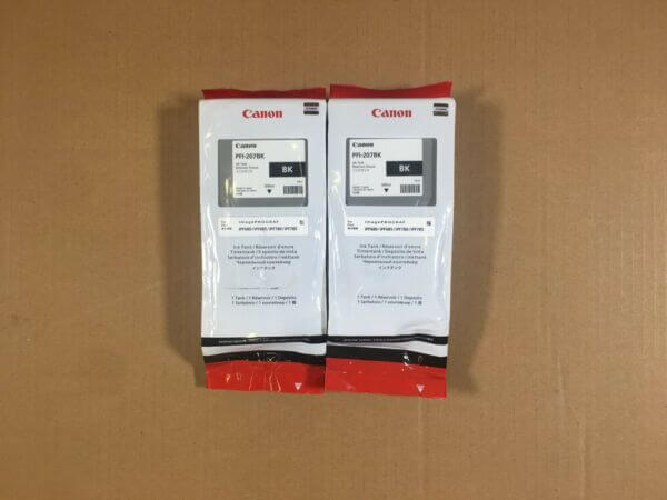2pk Canon PFI-207 Black Ink for imagePROGRAF iPF680 iPF685 iPF780 FedEx 2Day!! - copier-clearance-center