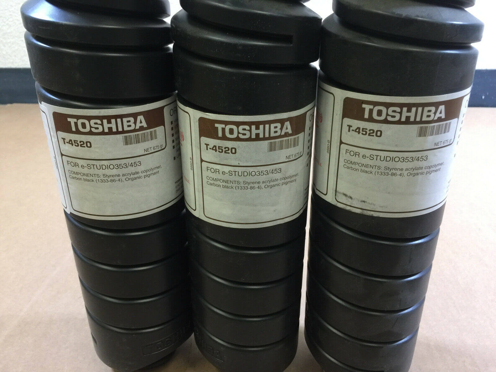 3pk Genuine NEW Toshiba Black Toner T-4520 For e-STUDIO 353 453 FedEx 2Day Air!! - copier-clearance-center