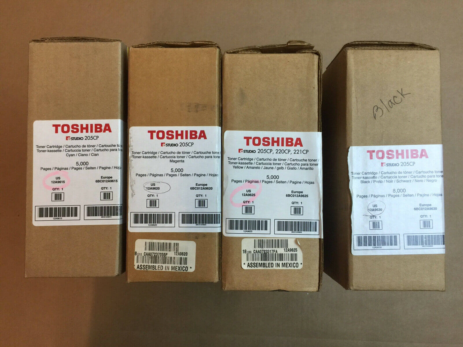 Toshiba e-Studio 205CP CMYK Toner Set - FedEx 2Day Air!! - copier-clearance-center