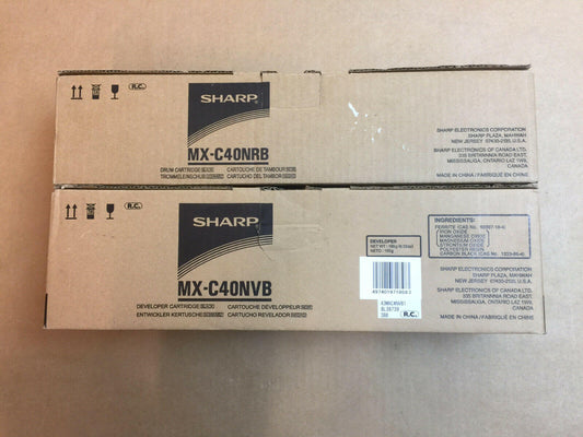 Sharp MX-C40NVB MX-C40NRB Developer & Black Drum Combo for MXC311 FedEX 2Day - copier-clearance-center