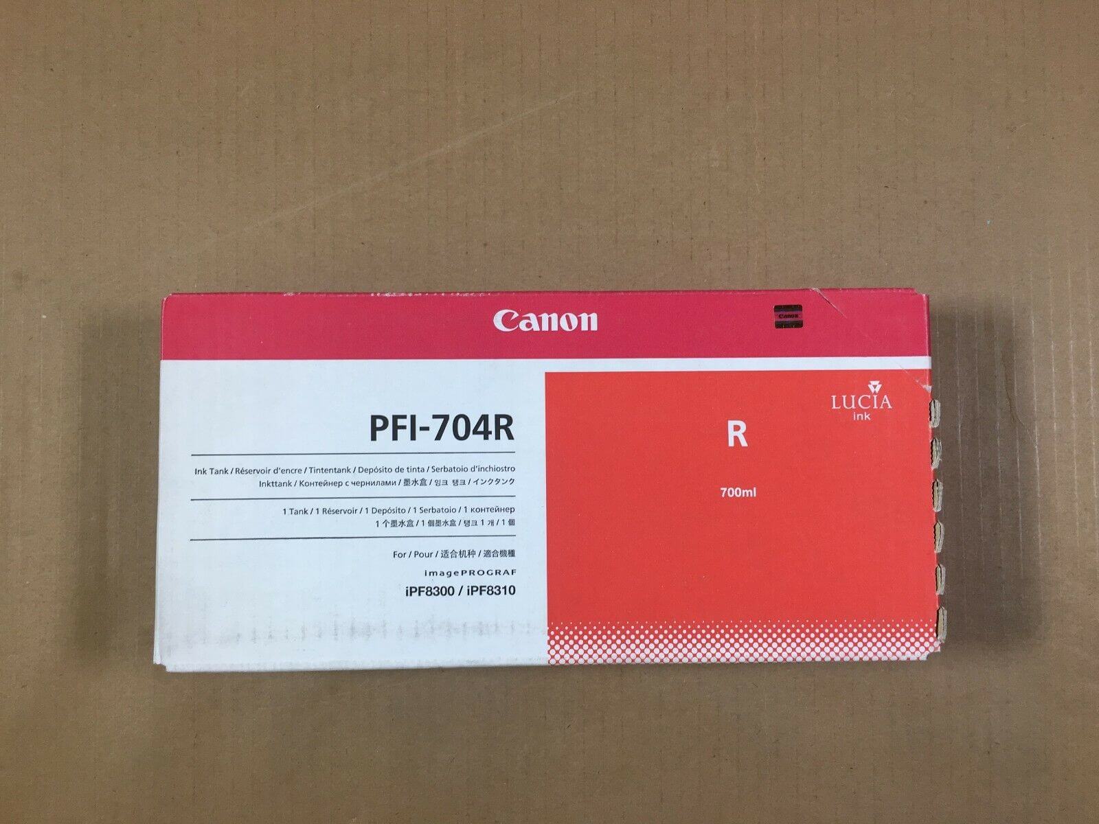 Canon PFI-704 Red ink cartridge imagePROGRAF iPF8300 iPF8310 Expired FedEx 2Day! - copier-clearance-center