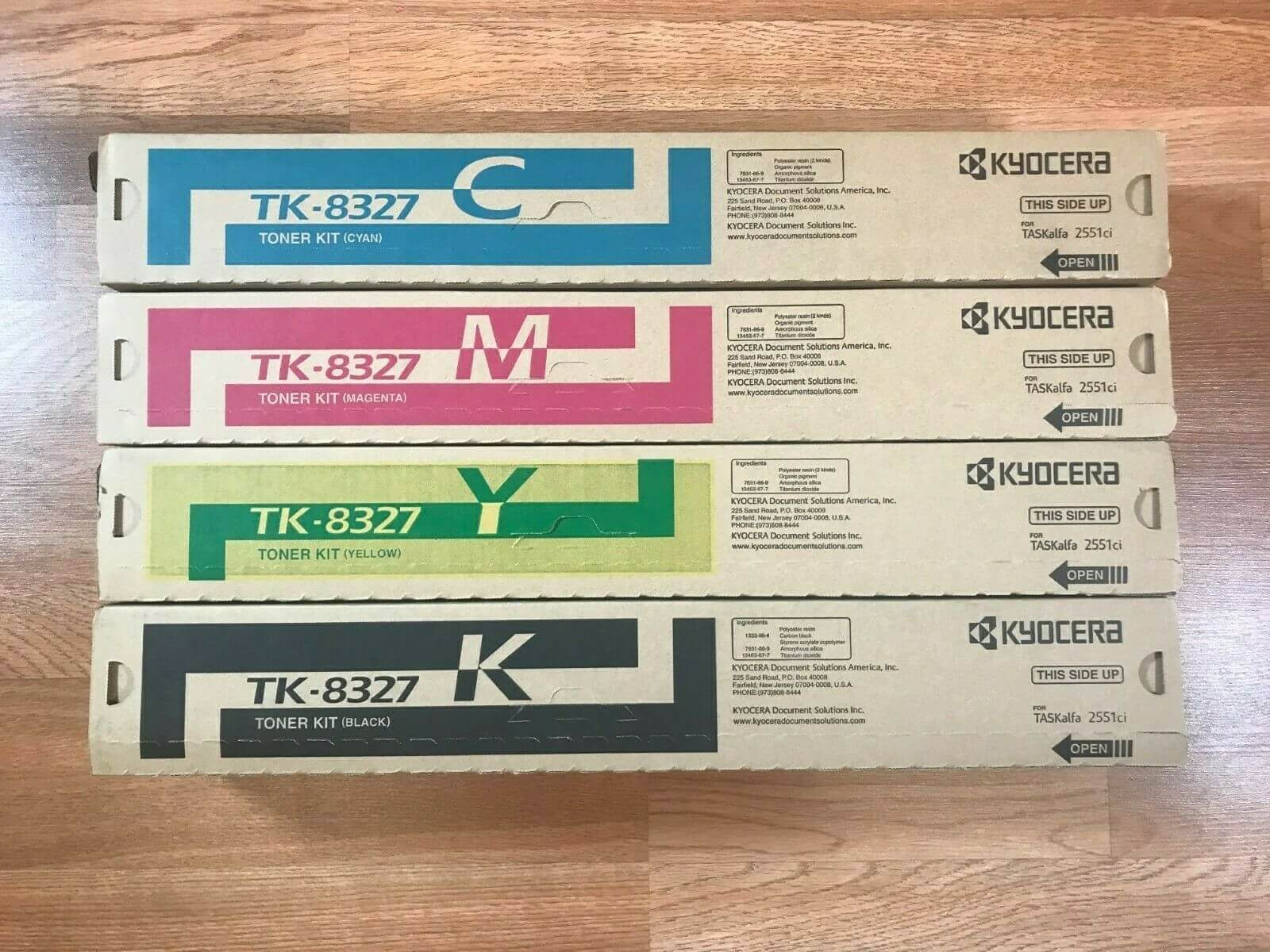 Genuine Kyocera TK-8327 CMYK Toner Kit For TASKalfa 2551ci Same Day Shipping - copier-clearance-center