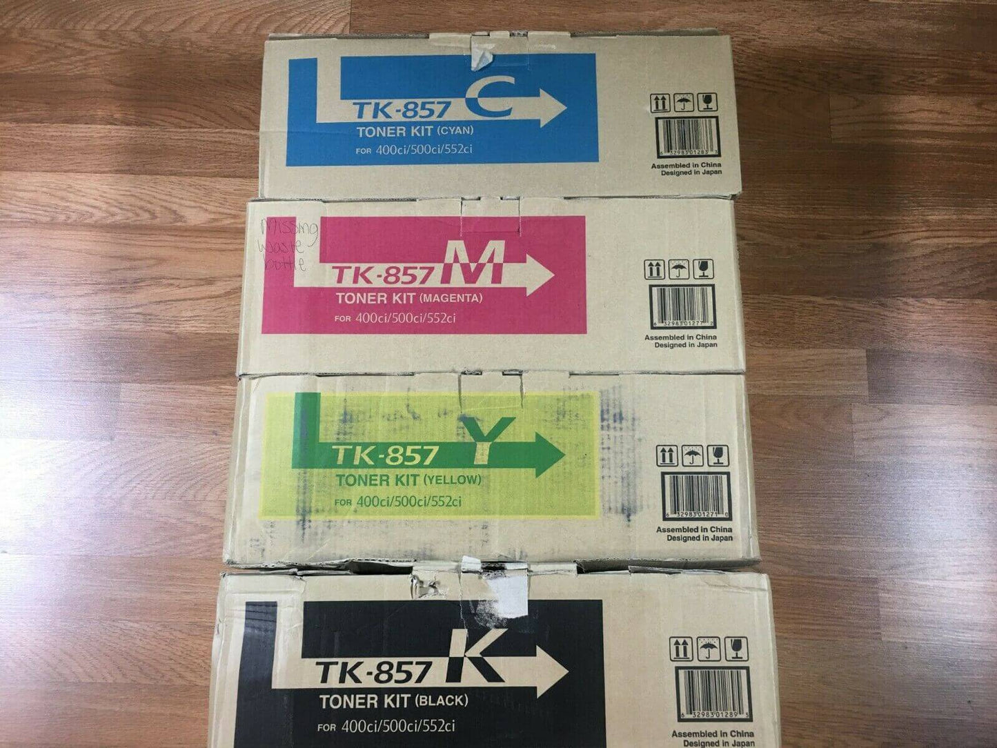 Genuine Kyocera TK-857 CMYK Toner Set for 400ci-500ci-552ci - FedEx 2Day Air!! - copier-clearance-center