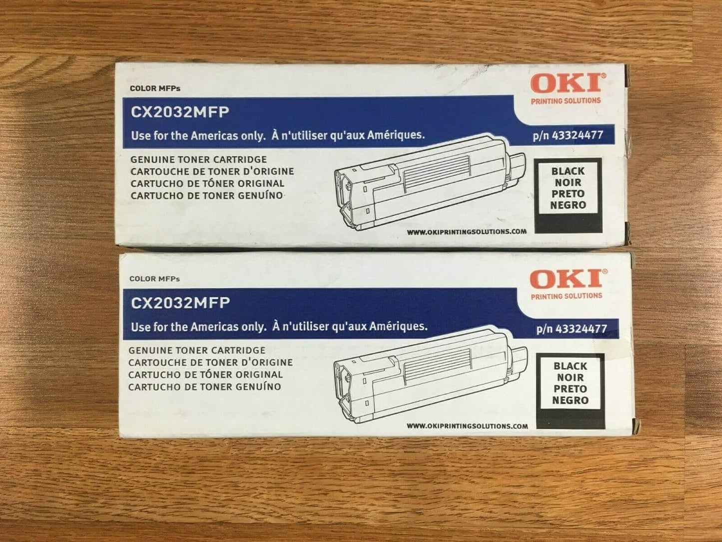 Lot Of 2 Genuine Oki Black Toner Cartridge CX2032MFP FedEx 2Day Air!! - copier-clearance-center