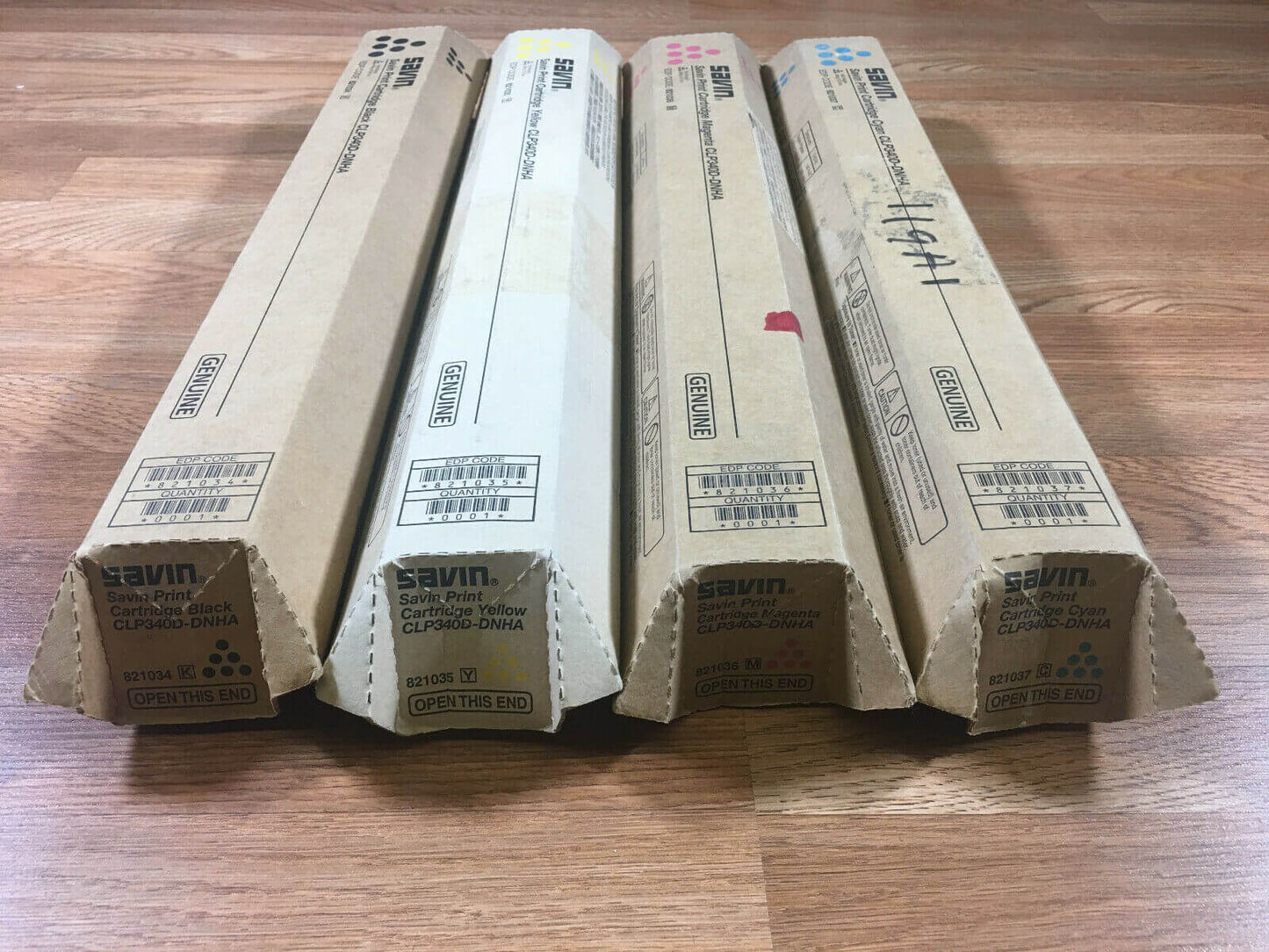 Genuine Savin CMYK Print Cartridges for CLP340D-DNHA 821034-821037 FedEx 2Day!! - copier-clearance-center