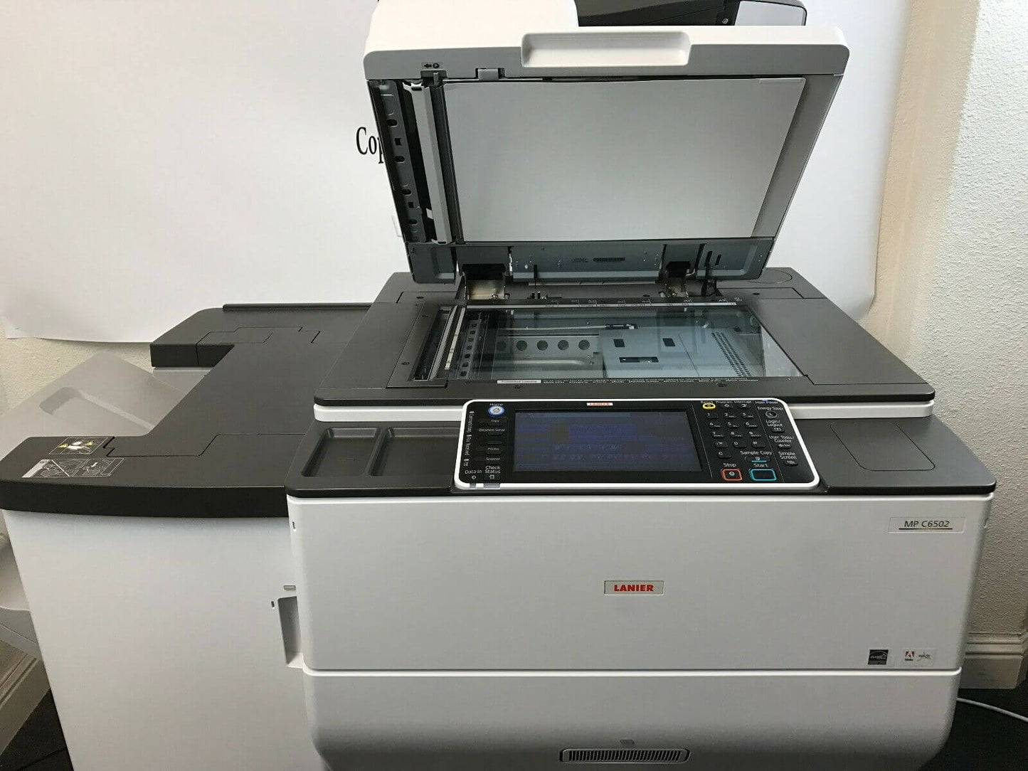 Ricoh Lanier Aficio MP C6502 Color Copier Printer Scanner Finisher LOW 589k page - copier-clearance-center