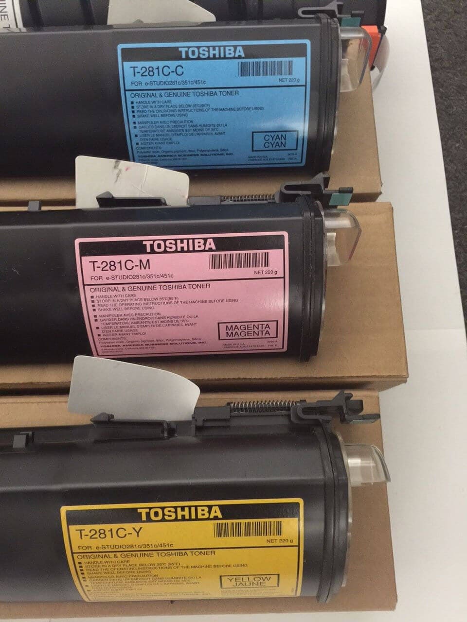 Genuine Toshiba T-281C-CMYK Toner Set for e-Studio 281C 351C 451C FedE