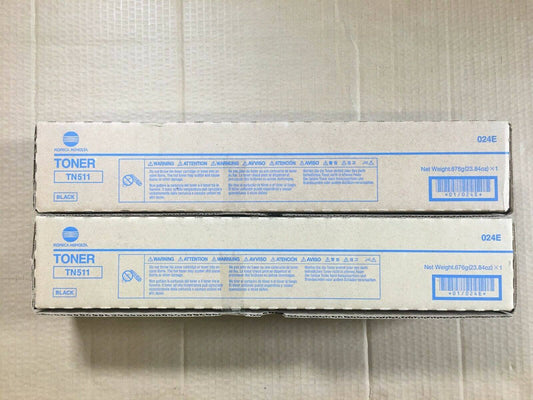 Lot of 2 Konica TN511 Black Toner for BH 360 361 420 421 500 501 Same Day Ship!! - copier-clearance-center