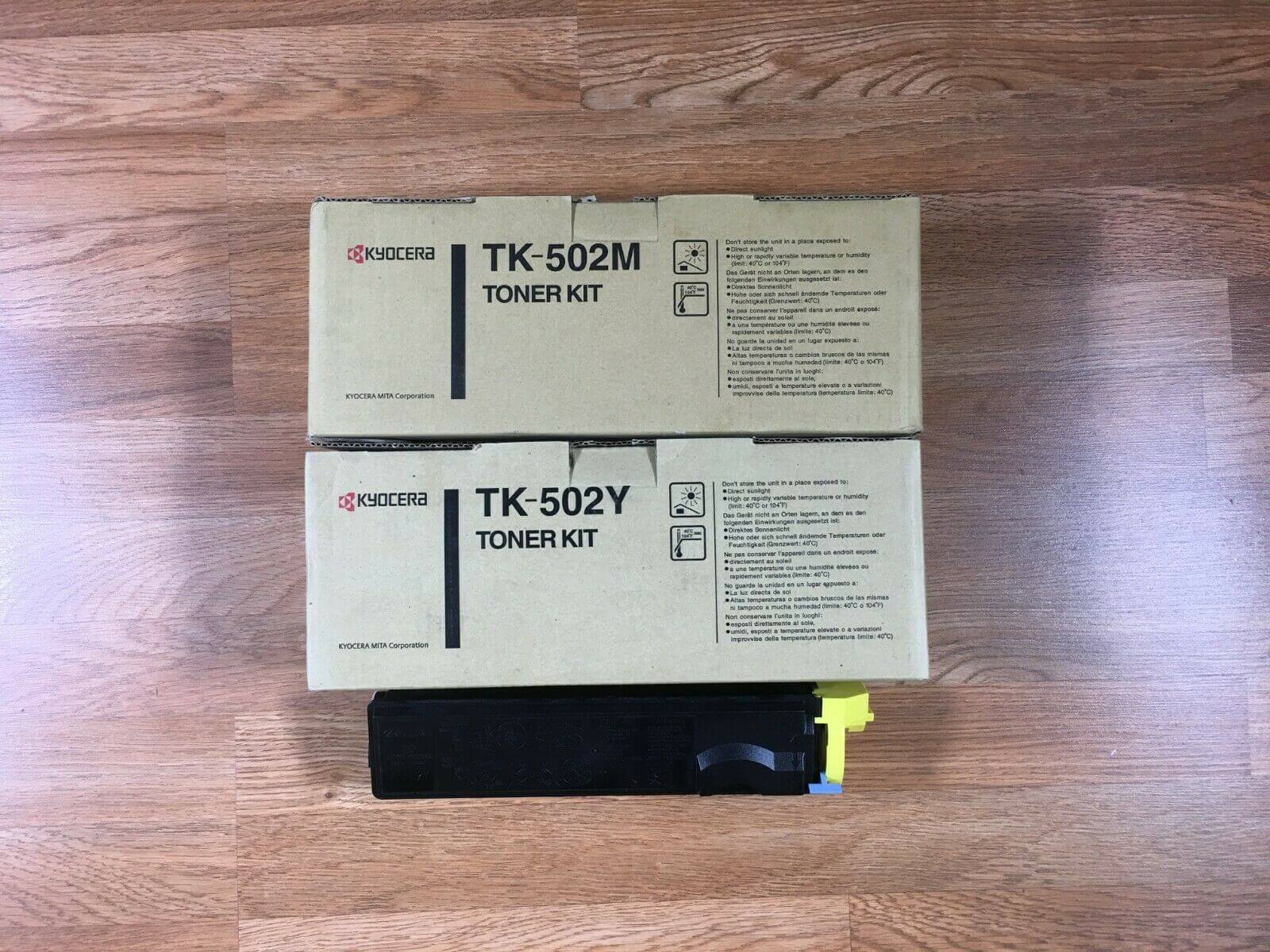 3 Genuine Kyocera TK-502 Magenta & Yellow Toner For Ecosys C5000 FedEx 2Day Air! - copier-clearance-center