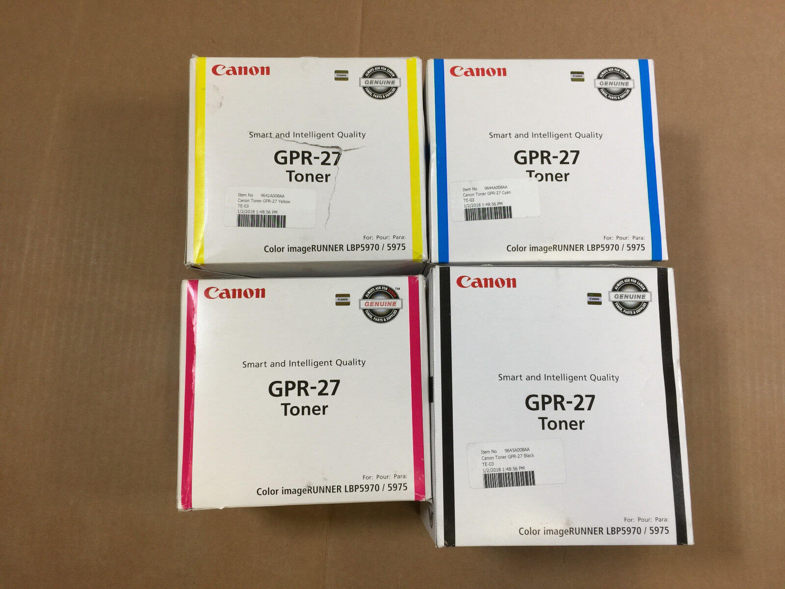 Canon GPR-27 toner color imagerunner LBP5970 - 5975 CMYK FedEx 2Day Air!! - copier-clearance-center