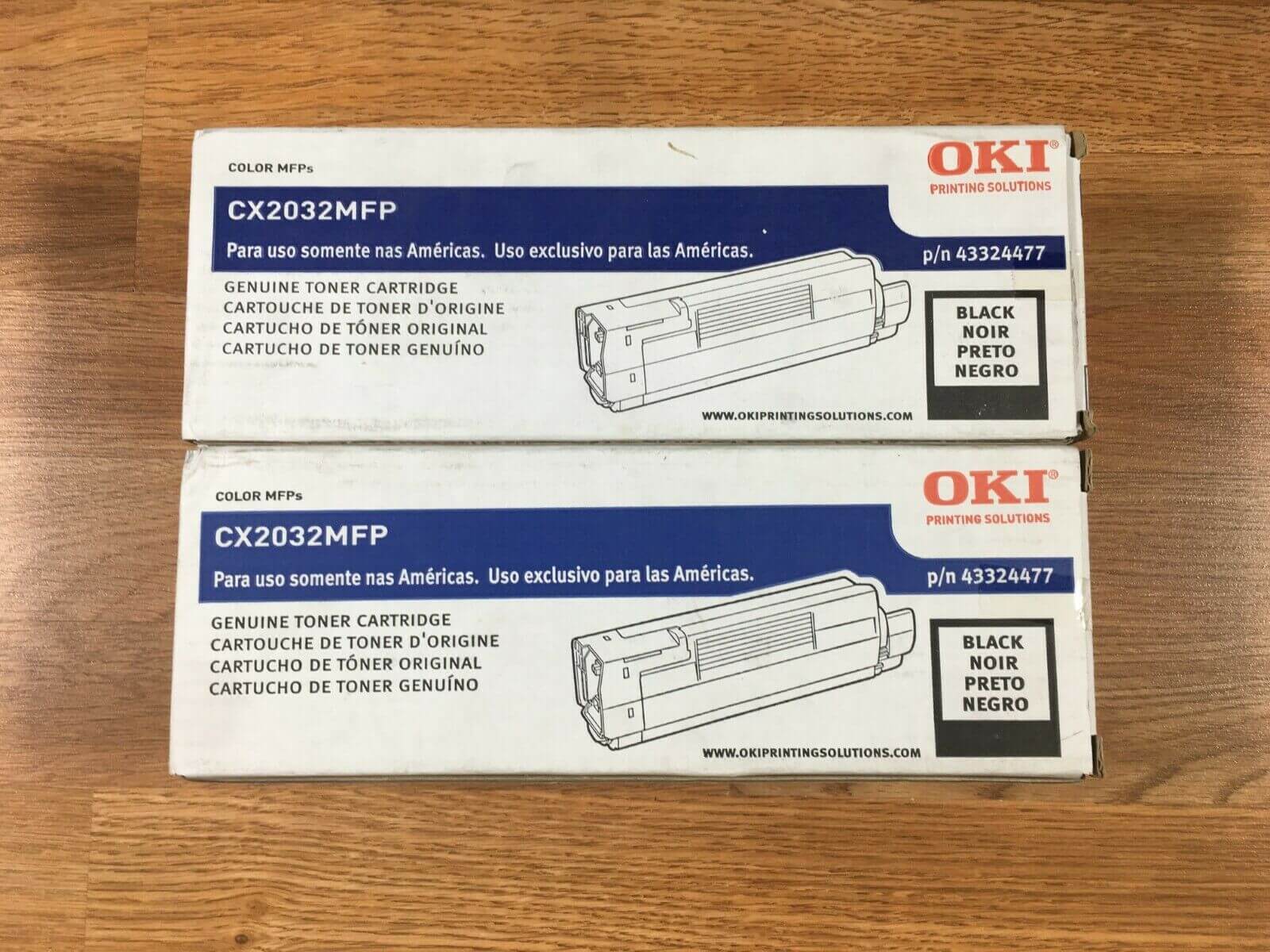 Lot Of 2 Genuine Oki Black Toner Cartridge CX2032MFP FedEx 2Day Air!! - copier-clearance-center