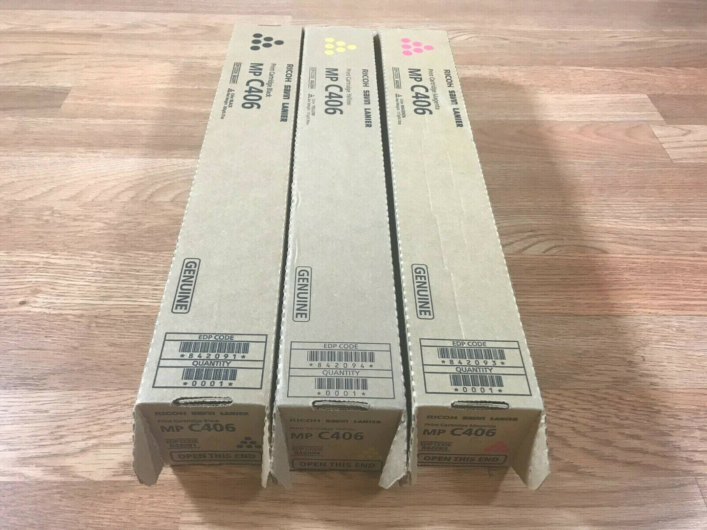 Lot Of 3 New Ricoh MP C406 842091--842093--842094 (MYK) Same Day Shipping!! - copier-clearance-center
