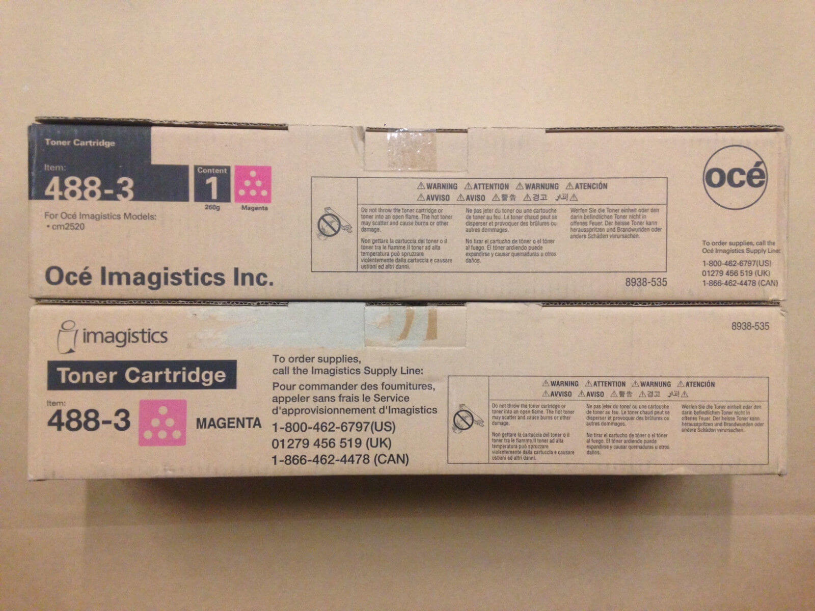2pk Genuine Oce 488-3 Magenta Toner Cartridge for CM2520 - Same Day Shipping - copier-clearance-center
