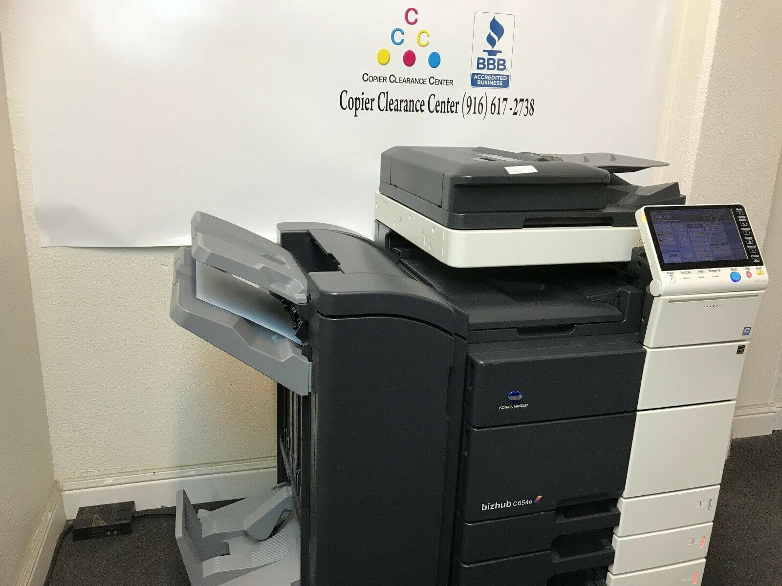 Konica Minolta Bizhub C654e Color Copier Printer Scanner Booklet Fiery Low 222k - copier-clearance-center