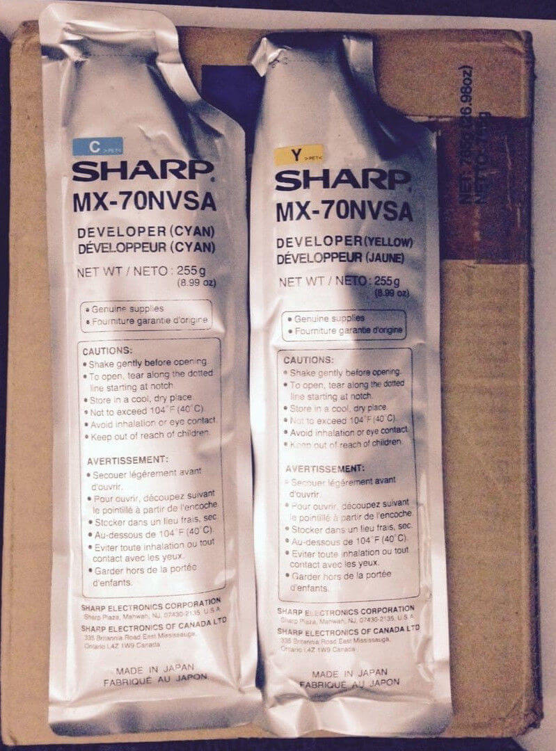Sharp MX70NVSA CMY Color Developer for MX5500N 6200 Tri-Pack+xtra FedEx 2Day!! - copier-clearance-center