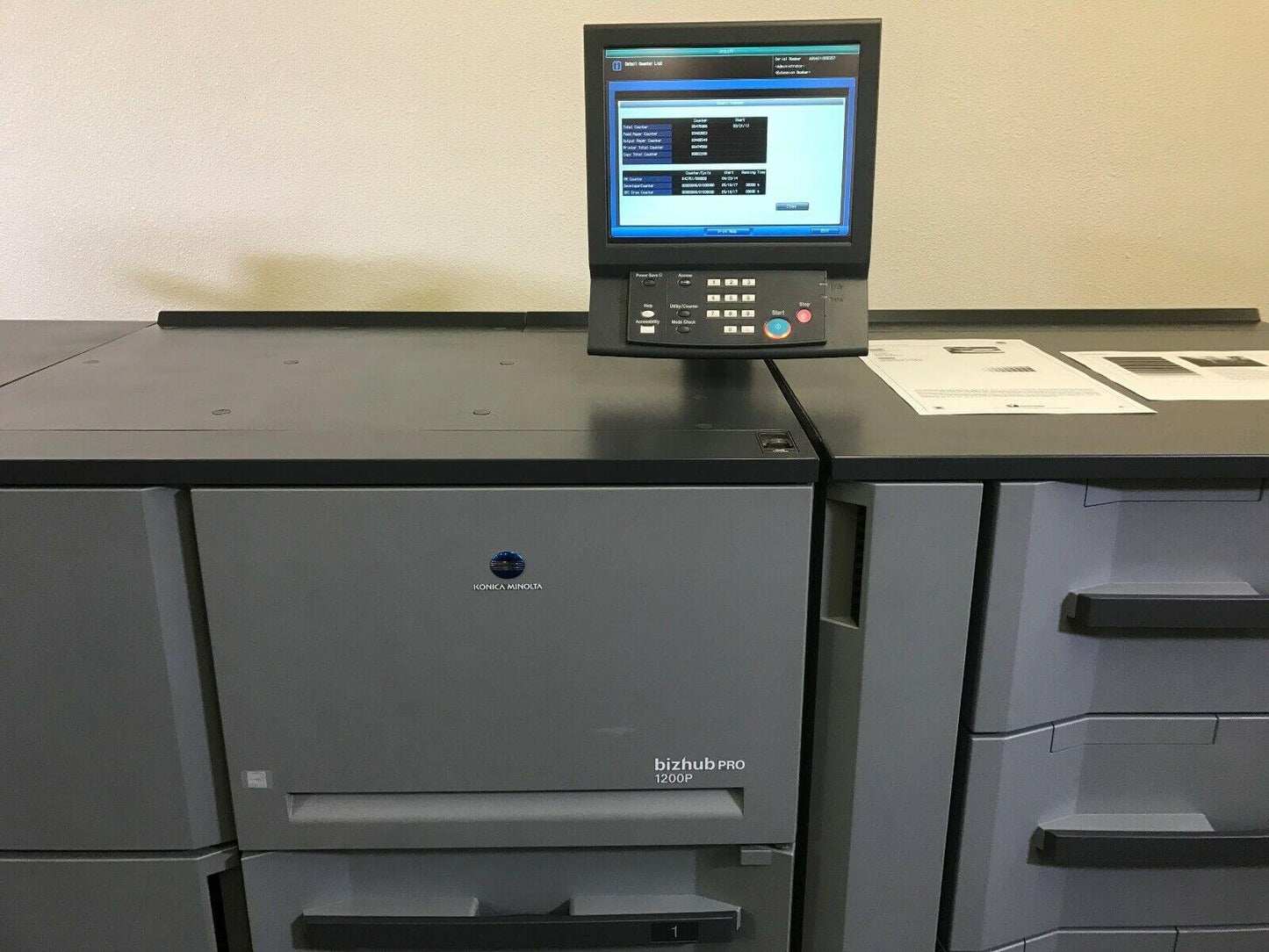 Konica Minolta Bizhub Pro 1200p Printer Loaded Finishing Options Low Meter 6.5 M - copier-clearance-center