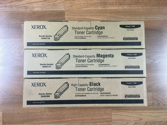 Xerox Phaser 7400 Standard C, M, and High Capacity Black Toner - FedEx 2Day Air! - copier-clearance-center